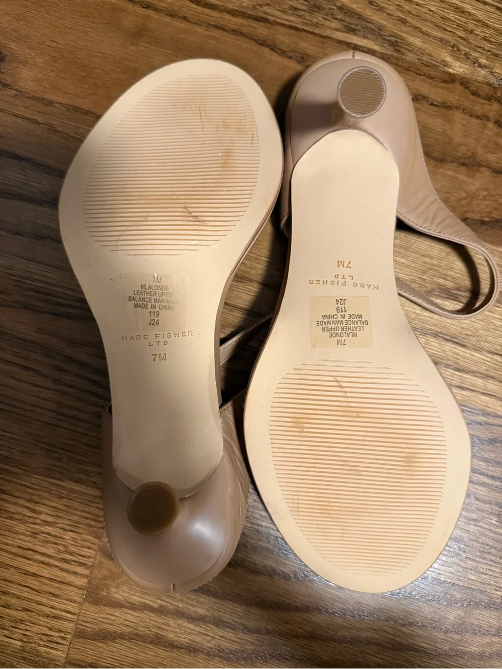NWOT Marc Fisher Alonde Leather Heeled Slide Sandal 7